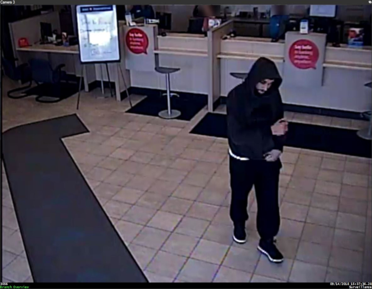 Police are looking to speak to the man in this image in connection to a recent bank robbery in Waterloo.
