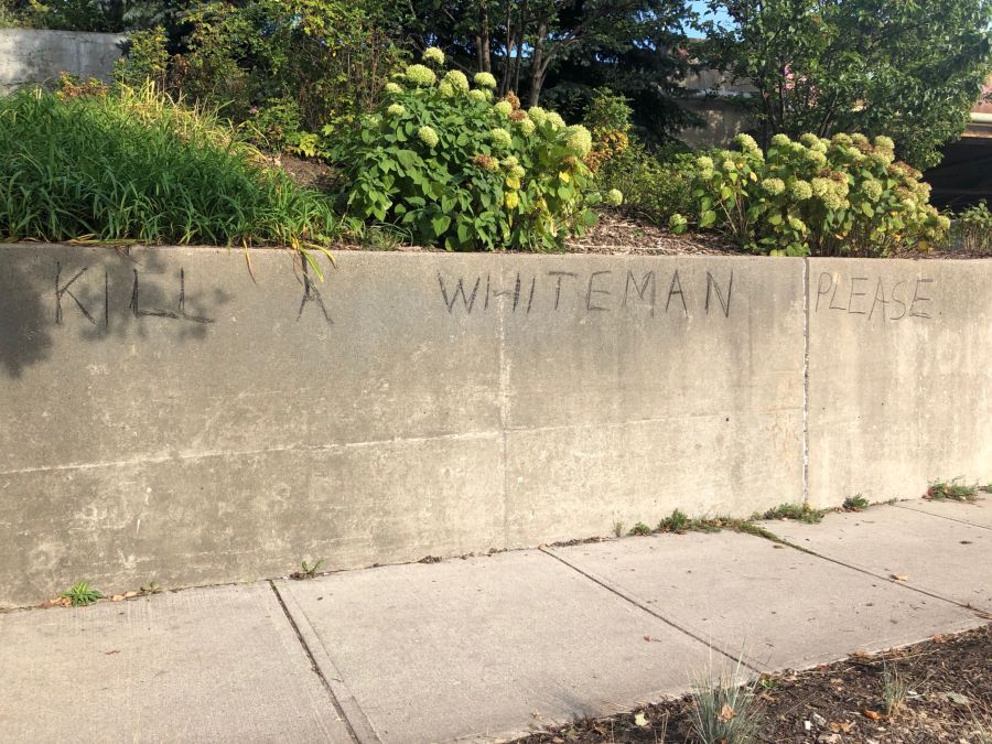 Guelph police say graffiti found in the downtown area is being investigated a hate crime.