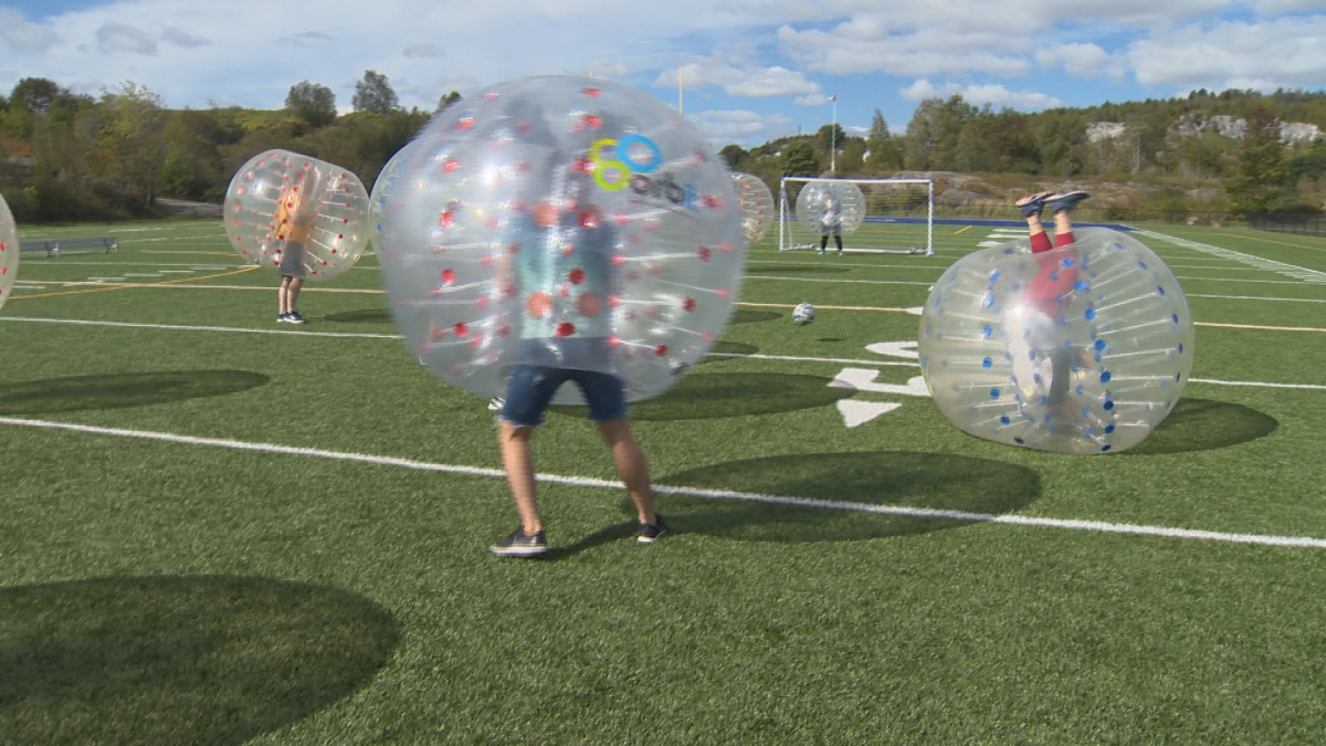 Saturday's bubble soccer tournament to benefit the Children's Wish Foundation featured six teams of five players.