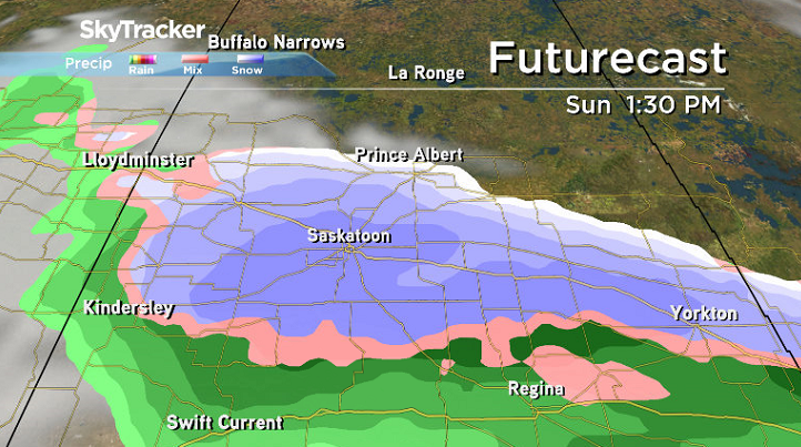 There is a chance of snow in the Saskatoon area this weekend.