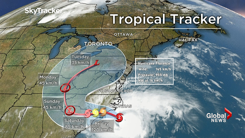 Hurricane Florence could bring heavy wind and rain to parts of Canada - image