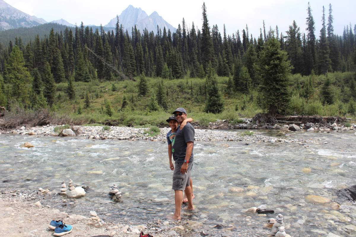 Karim Kanji and his family in the outdoors.