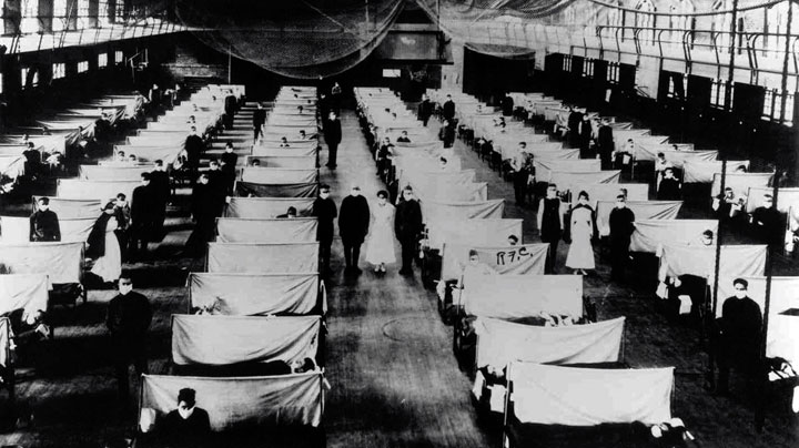 Warehouses were converted to keep infected people quarantined during the 1918 influenza pandemic.