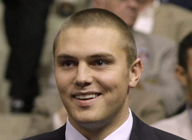 This Sept. 3, 2008, file photo shows Track Palin, son of Sarah Palin during the Republican National Convention in St. Paul, Minn. 

