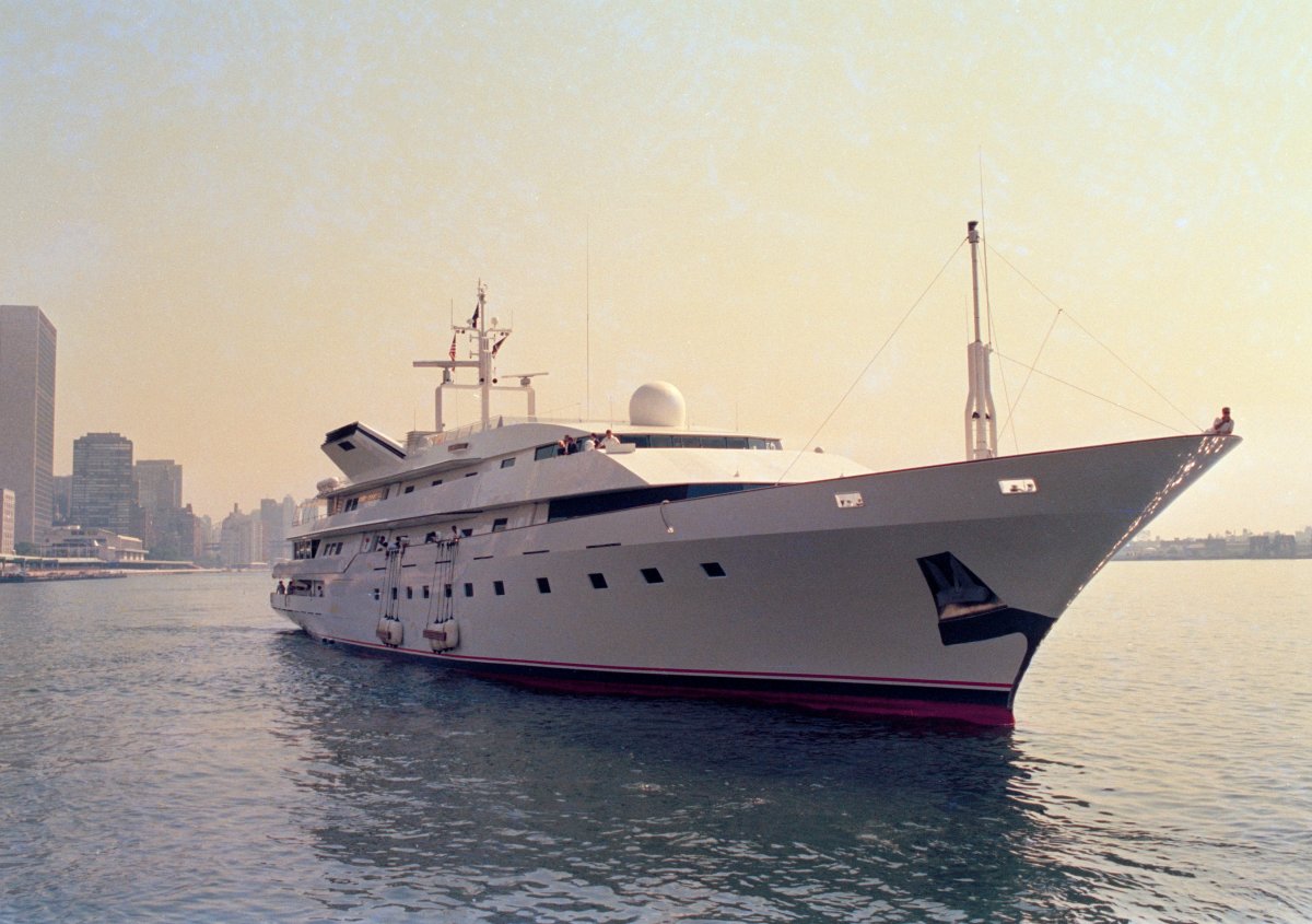 FILE - This is a July 4, 1988 file photo of Donald Trump's yacht, the Trump Princess, in New York City. In 1991, as Trump was teetering on personal bankruptcy and scrambling to raise cash, he sold his 282-foot Trump Princess yacht to Saudi billionaire Prince Alwaleed bin-Talal for $20 million, a third less than what he had reportedly paid for it.