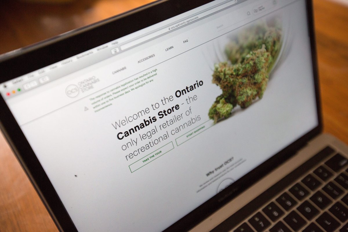Ontario Cannabis Store website pictured on a laptop in Kingston, ont., on Friday, Oct. 19, 2018. 