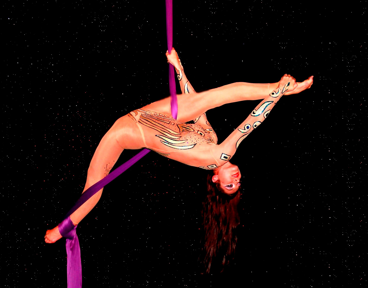 A Cirque du Soleil performer.