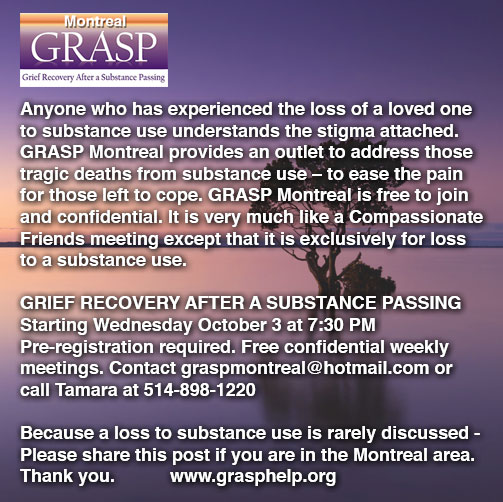GRASP Montreal – Grief Recovery After a Substance Passing - image