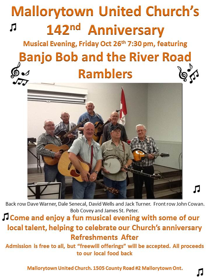 Musical Evening Mallorytown United Church Oct 26th 7:30 pm - image