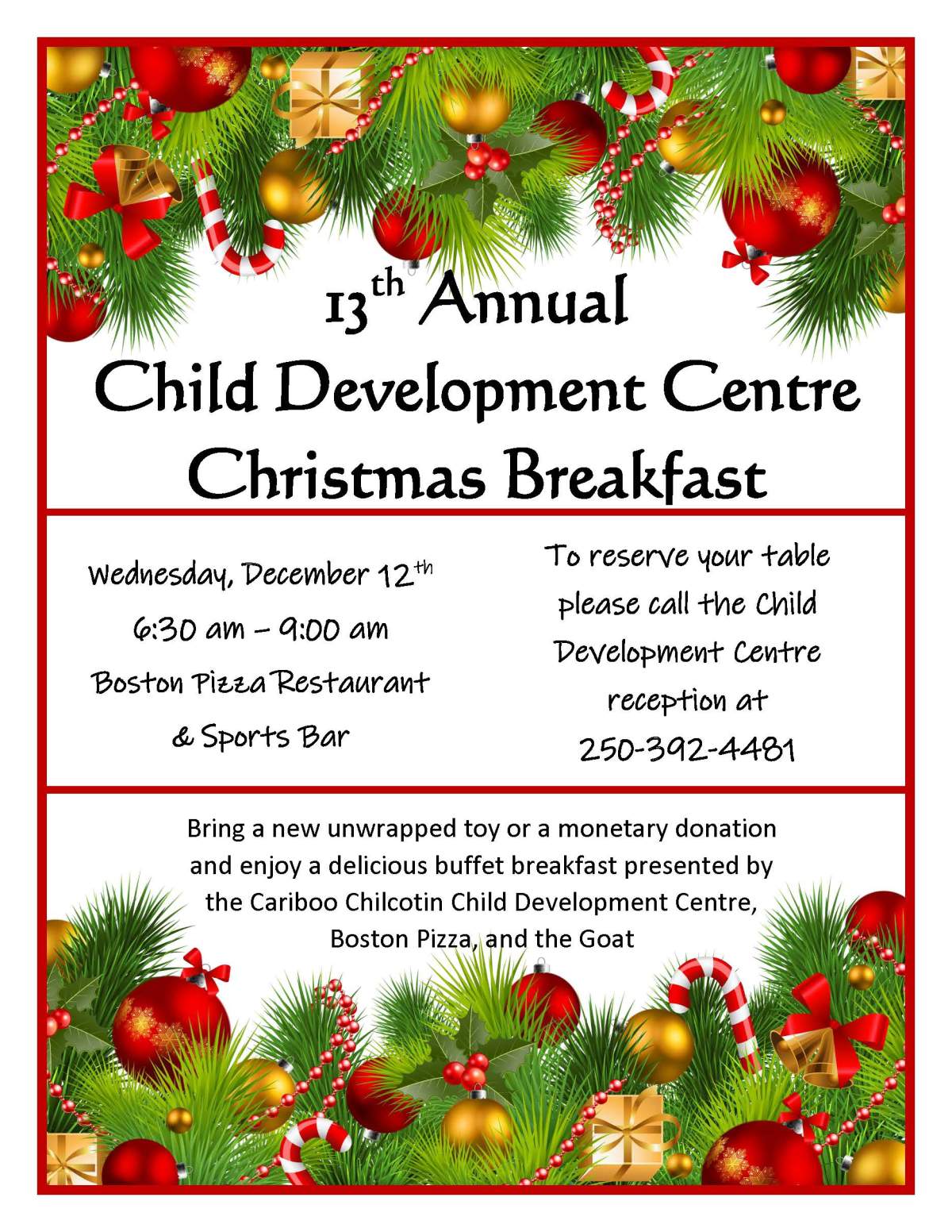 13th Annual Child Development Centre Christmas Breakfast - image