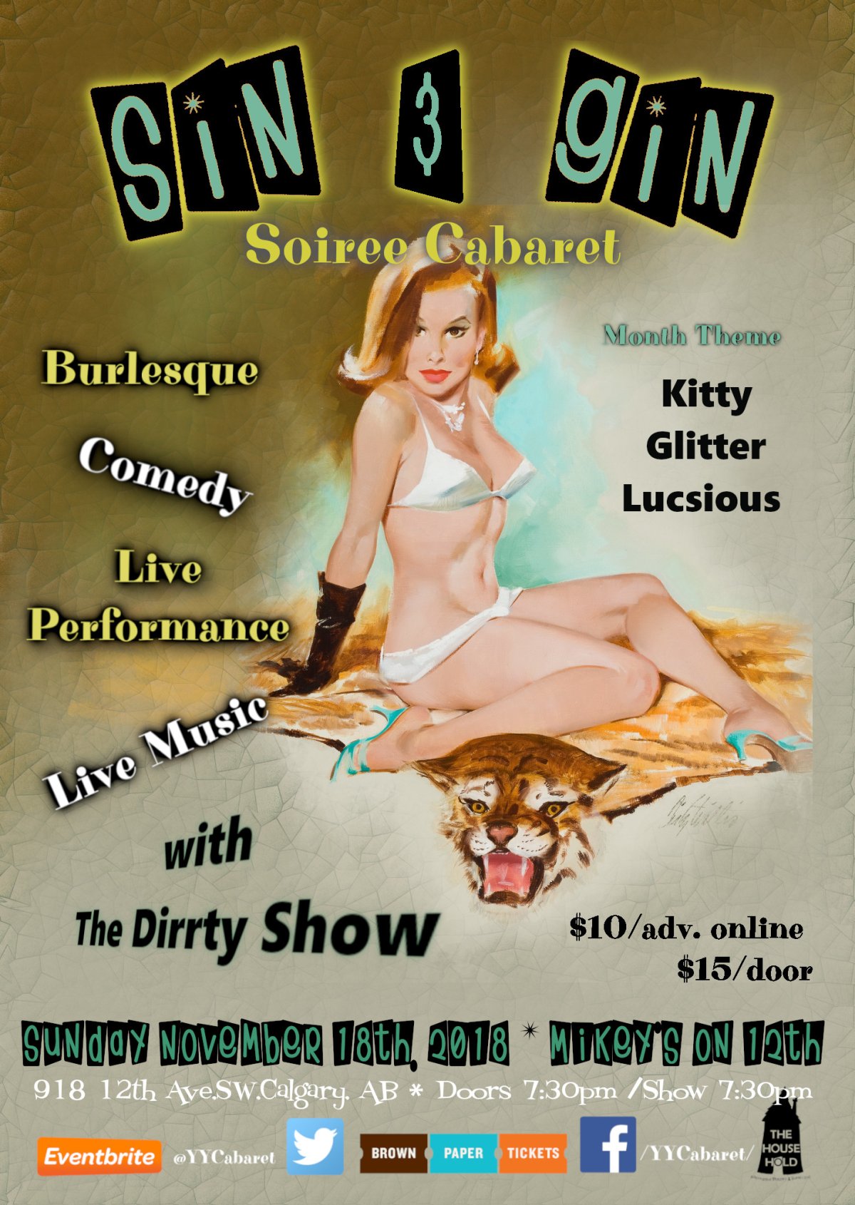 Sin & Gin Soiree Cabaret – Kitty Glitter Luscious with The Dirrty Show! - image