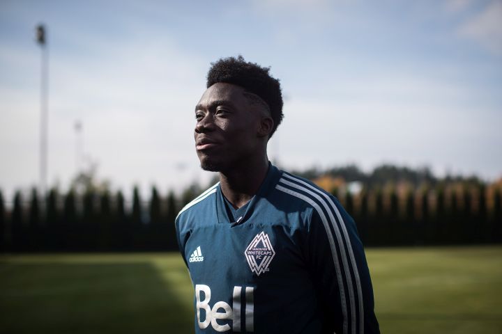 Vancouver Whitecaps midfielder Alphonso Davies responds to questions during an interview after MLS soccer practice in Vancouver, on Wednesday October 24, 2018. Davies is scheduled to play his last game as a member of the Whitecaps Sunday after signing with Bayern Munich earlier this year. 