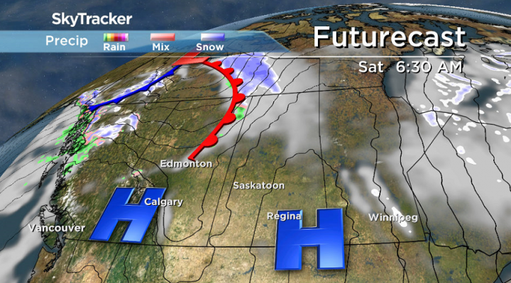 An approaching warm front will bring in some cloud during the day on Saturday.