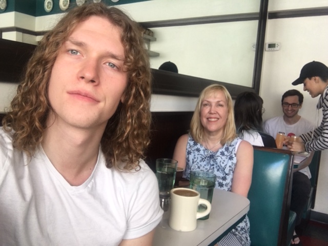 Andrew Edy with his mother, Patricia