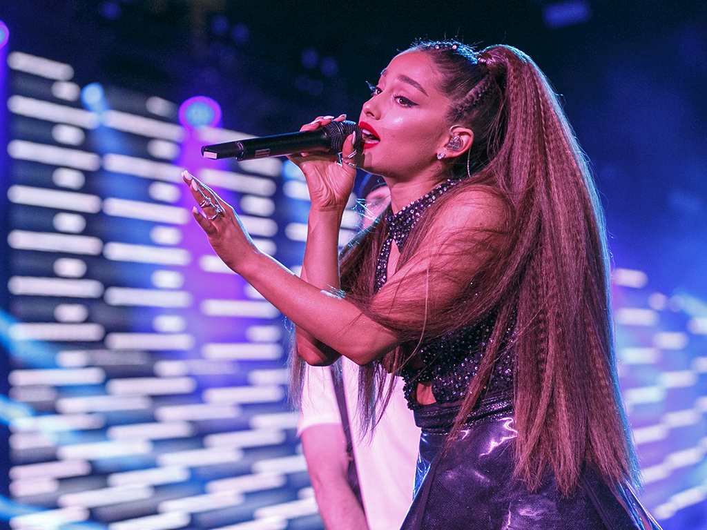Ariana Grande performs onstage during the 2018 iHeartRadio concert. 