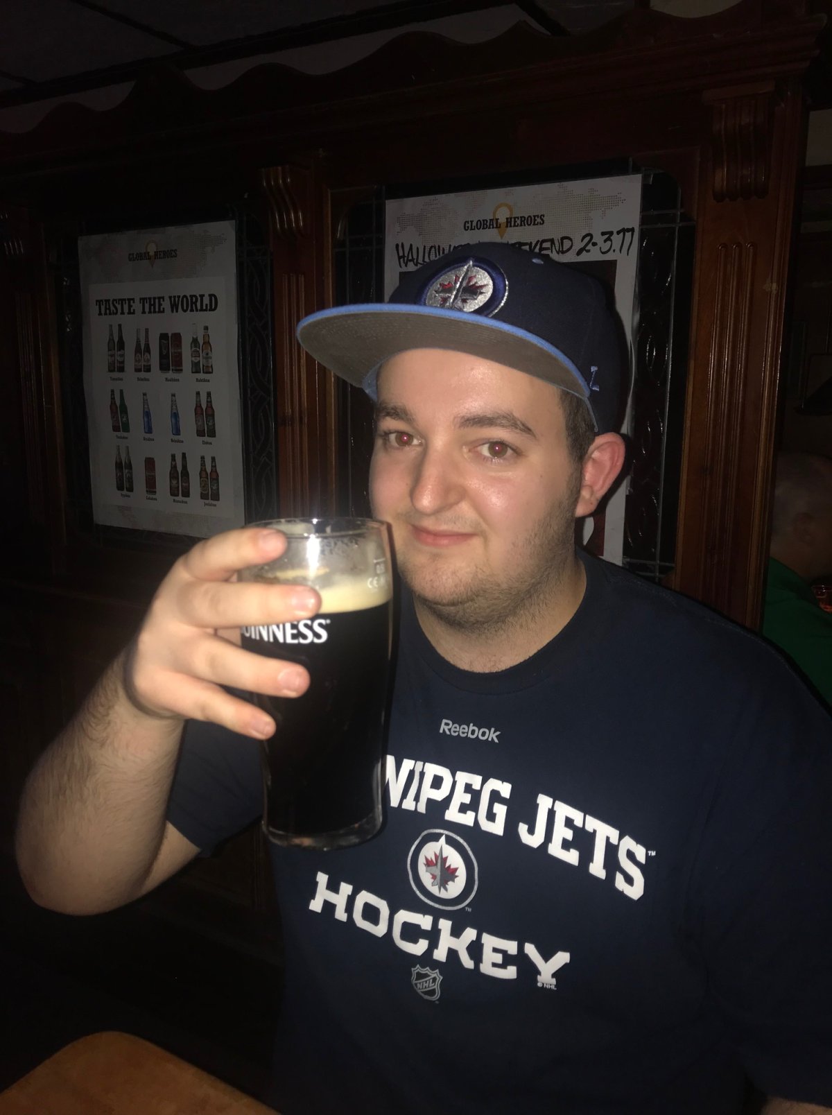 Jets fan Ben Gray, from Newcastle, England, made the trek to Finland to see his beloved team in person.