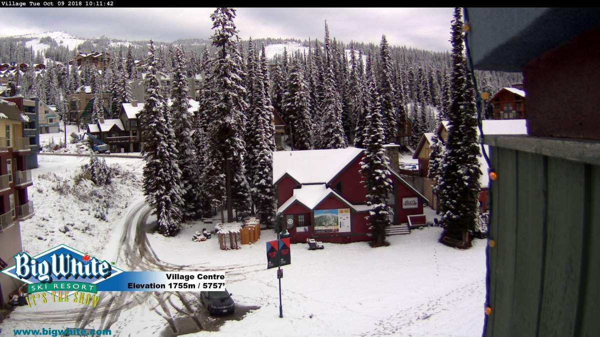 The webcam at Big White’s Village Centre, which has an elevatin of 1,755 metres.