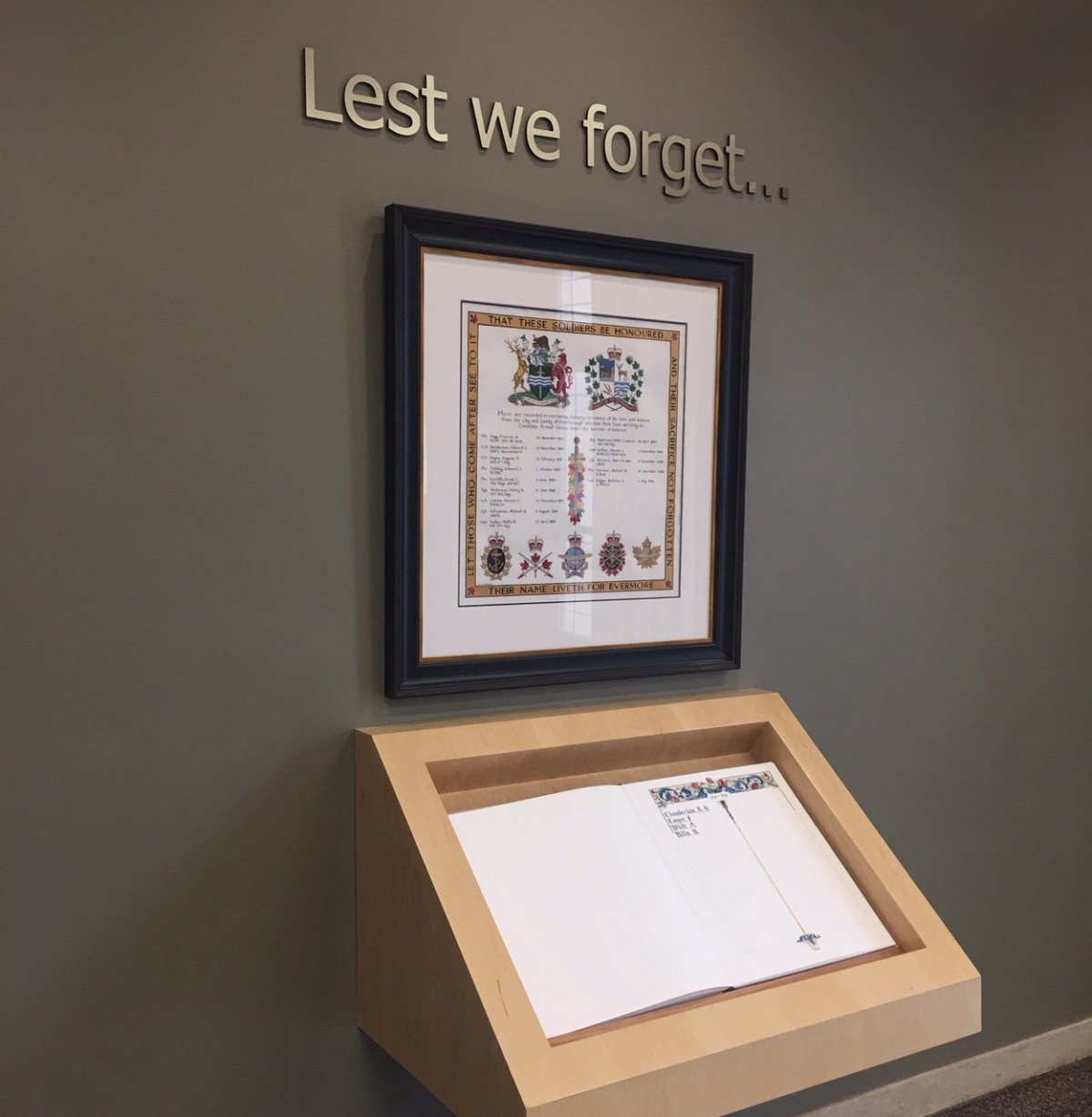 The Book of Remembrance and Scroll of Remembrance are now on display at Peterborough City Hall.