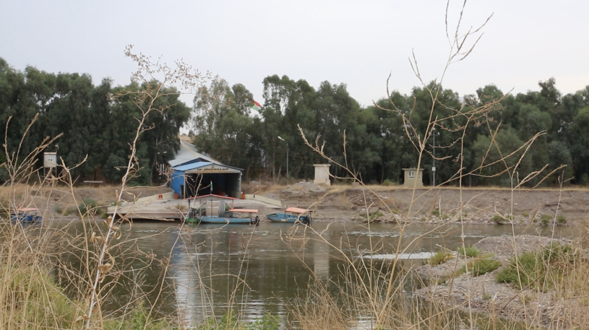 Looking back at the Iraqi border from the Syrian side of the Tigris River.