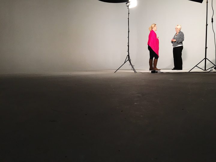 The women bonding, sharing this vulnerable moment.