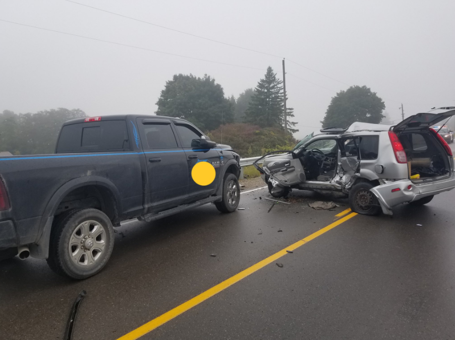 A 42-year-old man was pronounced dead at the scene after his SUV collided with a pickup truck. 