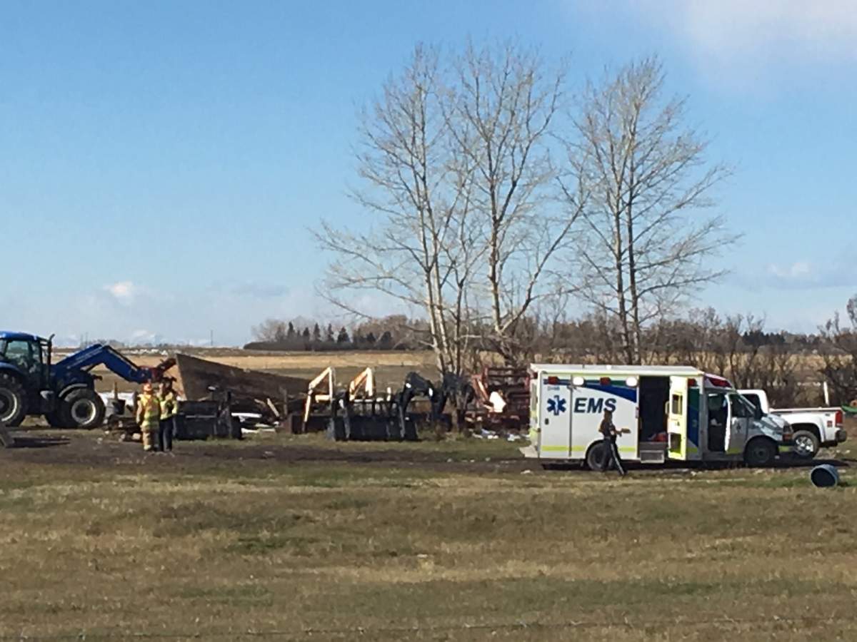 A man was seriously injured after a building collapsed in Chestermere on Friday, Oct. 12.