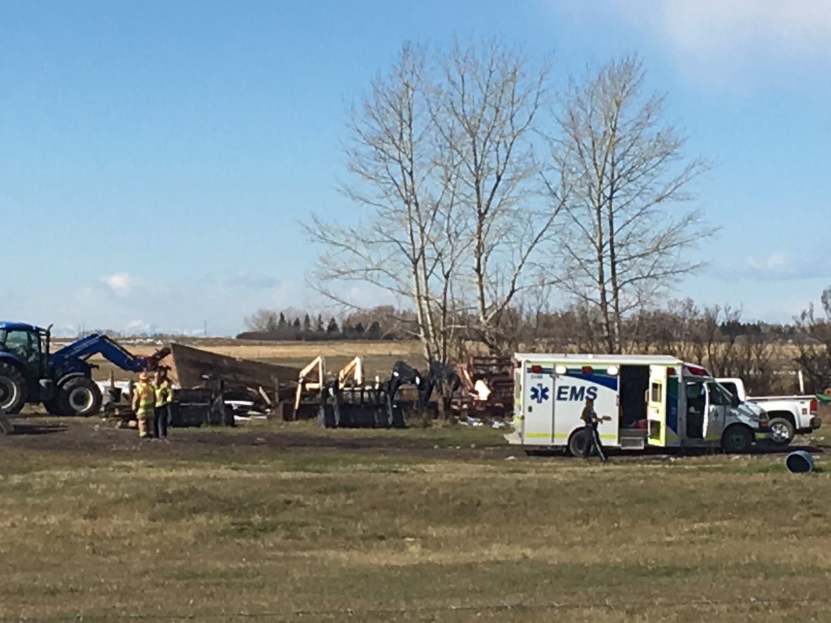A man was seriously injured after a building collapsed in Chestermere on Friday, Oct. 12.