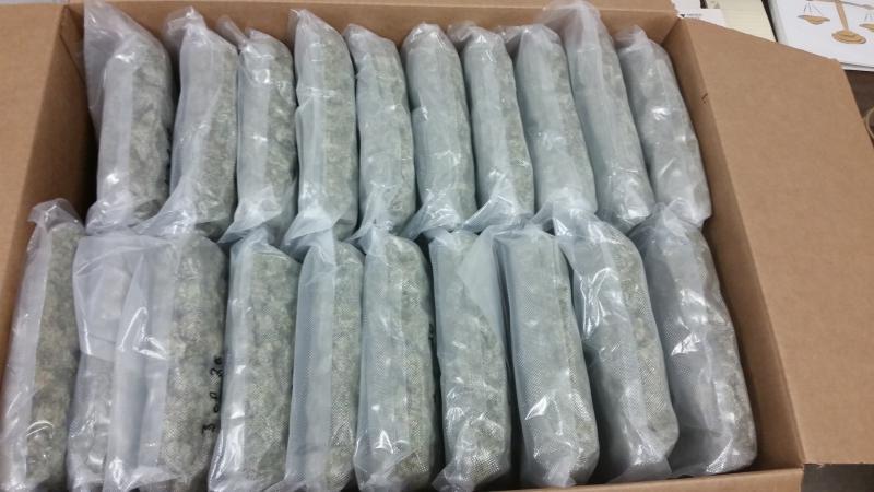 U.S. authorities say nearly 750 kg of marijuana was seized in mail shipments.