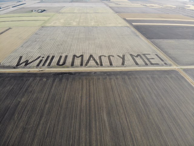 Cal Rutter's proposal to his new fiance, Jessica in Miami, Manitoba.