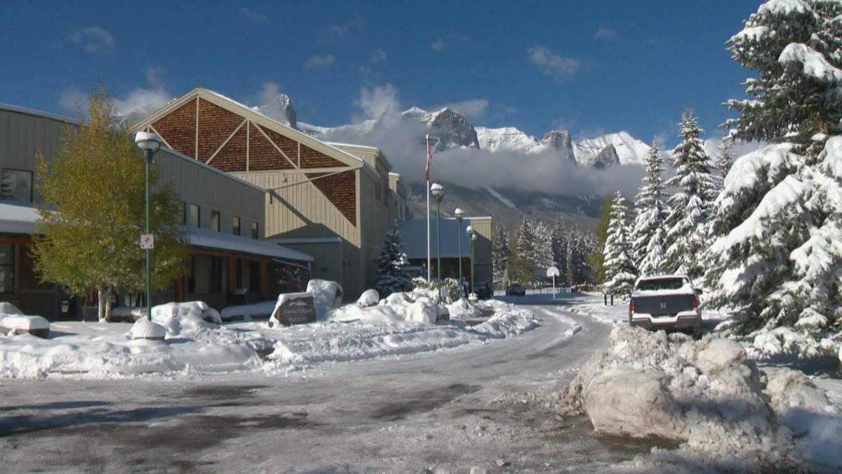 Canmore Collegiate was used as an emergency warming centre for stranded motorists.