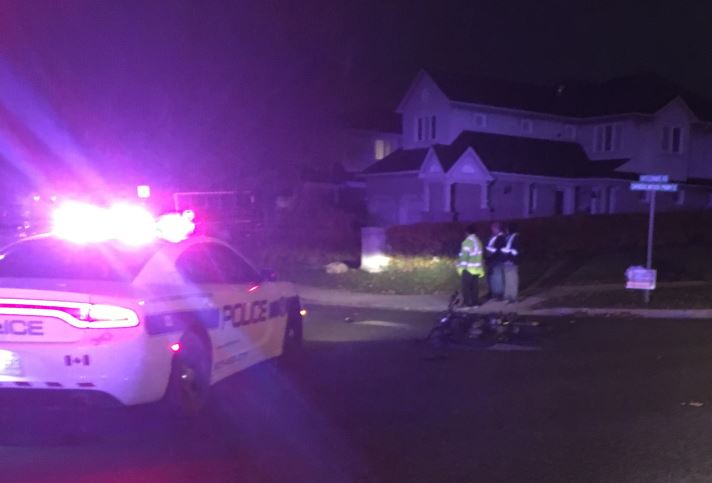 A motorcyclist has been taken to hospital after a crash in Brampton Tuesday evening.