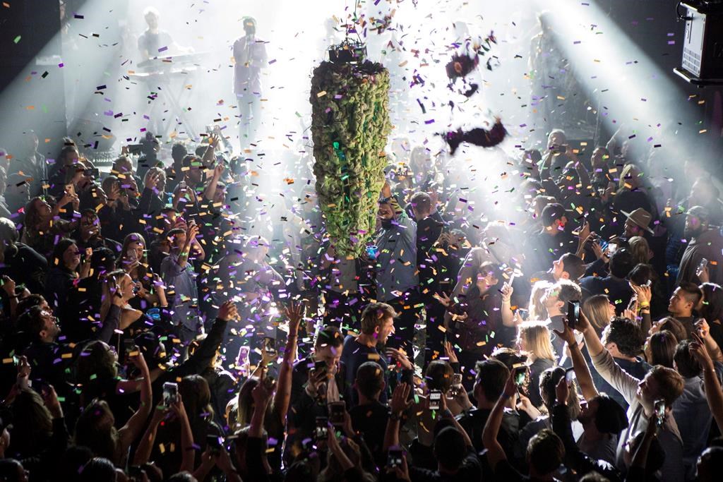 Leafly’s countdown party in Toronto was one of many celebrations across the country celebrating the legalization cannabis across Canada. Chris Young/The Canadian Press