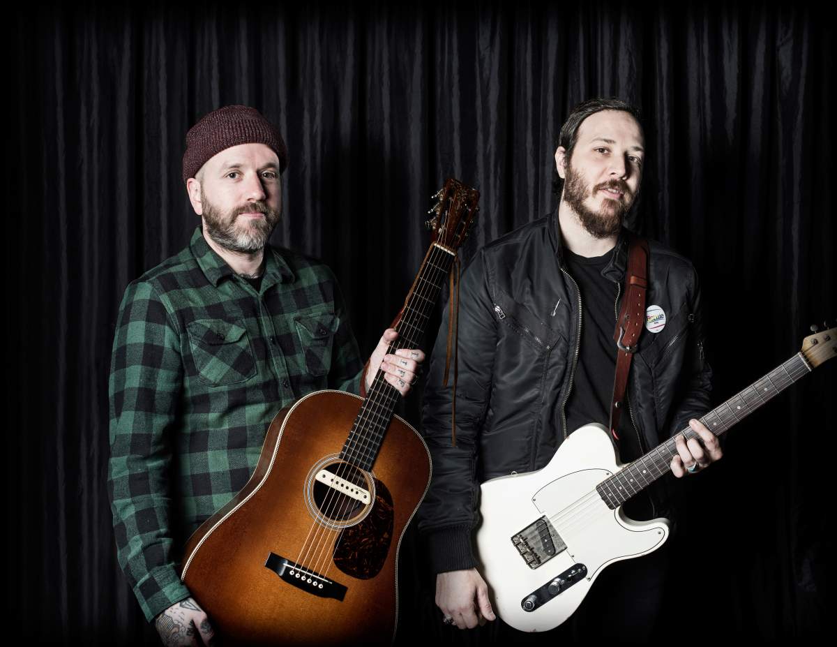 Dallas Green (L) and Dante Schwebel, guitarists with indie rock group City And Colour on Feb. 27, 2016.