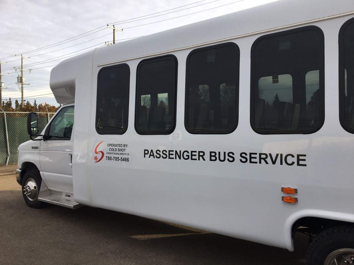 Cold shot is launching new bus services in northern Alberta, Wednesday, Oct. 31, 2018. 