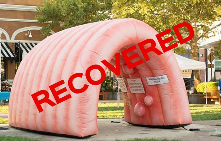Police in Kansas City have recovered a giant, inflatable colon that was stolen earlier this month.