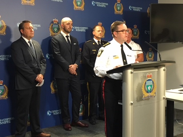 Winnipeg Police Service Deputy Chief Gord Perrier speaks to media Monday, Oct. 1, 2018.