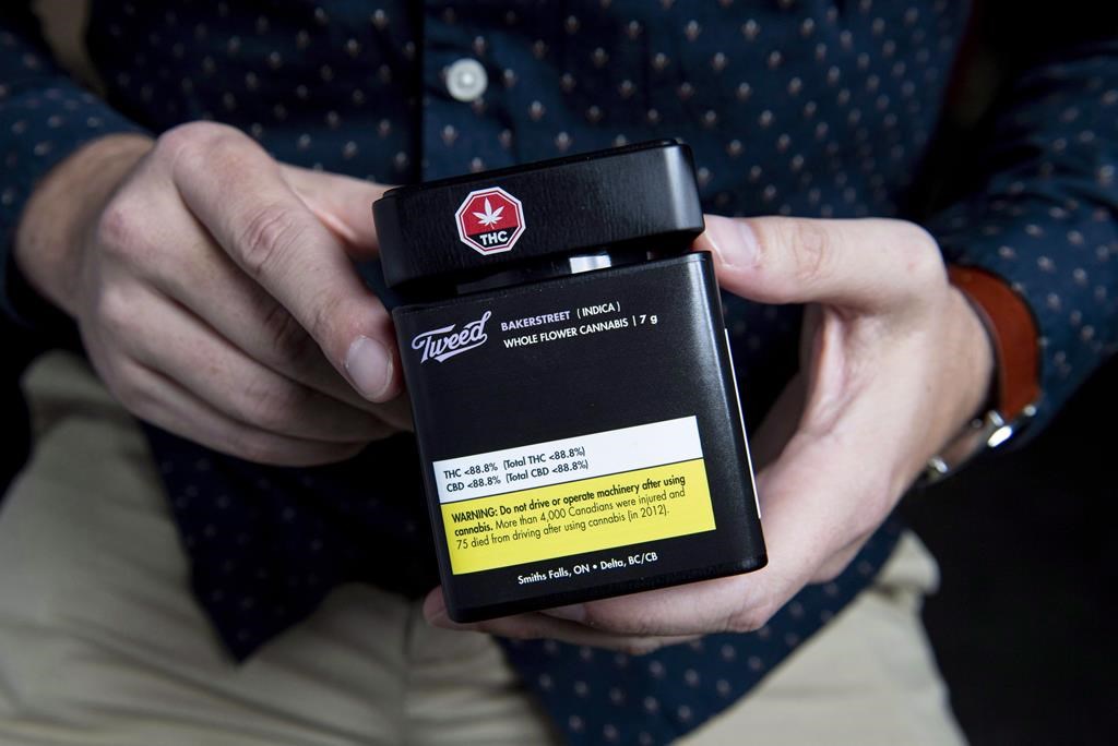 Packaging for a recreational cannabis product is shown at Canopy Growth Corporation's Tweed headquarters in Smiths Falls, Ont., on Friday, Oct. 12, 2018. Canopy Growth Corp. has signed a deal to acquire Ebbu Inc., a Colorado-based hemp researcher, in a stock-and-cash deal worth more then $425 million.