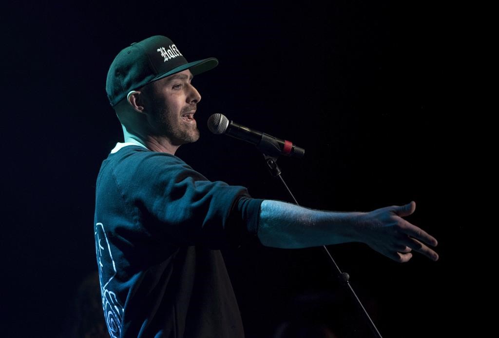 Classified performs at the 2018 East Coast Music Awards gala in Halifax on Thursday, May 3, 2018.