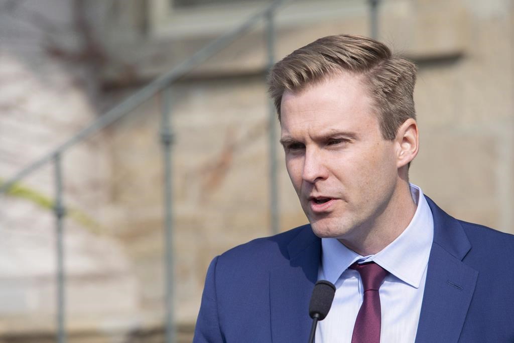New Brunswick Liberal Leader Brian Gallant addresses the media after meeting with Lieutenant Governor of New Brunswick Jocelyne Roy-Vienneau, in Fredericton on Tuesday, Sept. 25, 2018.