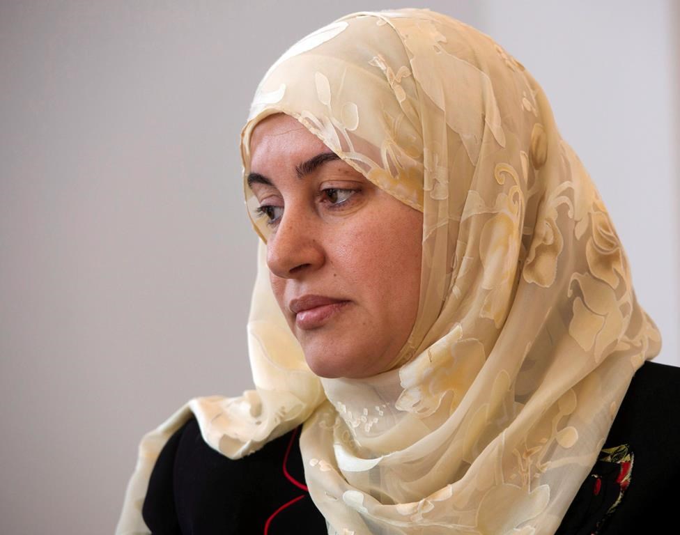 Rania El-Alloul, the woman who in 2015 was told by Quebec court judge Eliana Marengo to remove her hijab if she wanted her case to proceed, attended today's hearing.