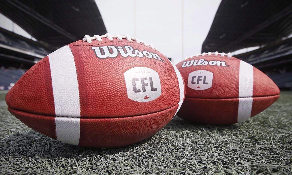New CFL balls are photographed at the Winnipeg Blue Bombers stadium in Winnipeg Thursday, May 24, 2018. The company hoping to bring a CFL team to the Maritimes has proposed Halifax harbour's Shannon Park as the site for a 24,000-seat stadium. The proposal by Maritime Football Ltd. estimates construction costs between $170,000 and $190,000 with both municipal and provincial funding support.