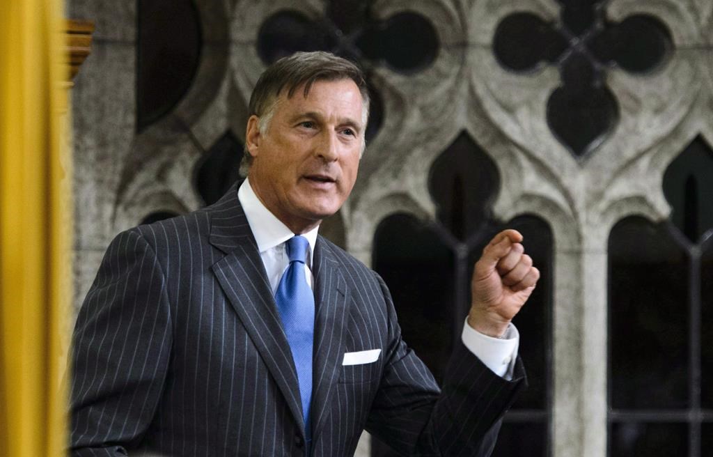 In this file photo, MP Maxime Bernier stands to speak in the House of commons. The Conservatives have named Richard Lehoux to face Bernier in the Beauce riding in 2019.