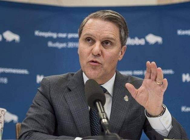 Manitoba Finance Minister Cameron Friesen speaks at the Manitoba Legislature in Winnipeg on March 12, 2018. Manitoba's health minister says there is clear evidence that people with addictions issues are migrating to methamphetamine. Cameron Friesen says meth use has increased significantly, creating a complex problem that has the government's full attention. THE CANADIAN PRESS/David Lipnowski.
