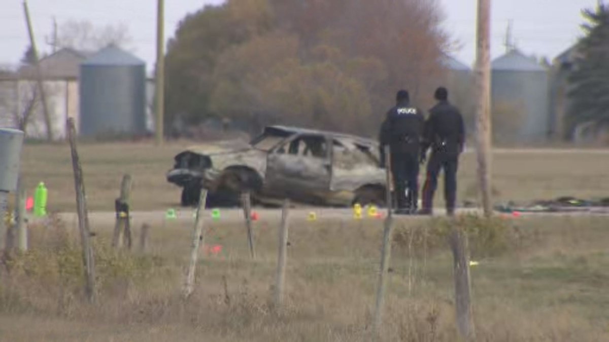 Emergency crews on scene at a single-vehicle roll-over near Plessis Road and Dawson Road South.