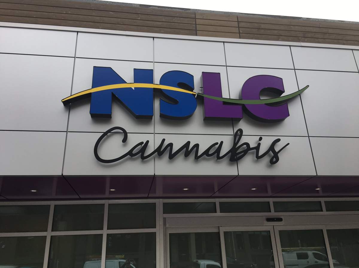 The signage for the new NSLC Cannabis storefront on Clyde Street in Halifax, N.S.