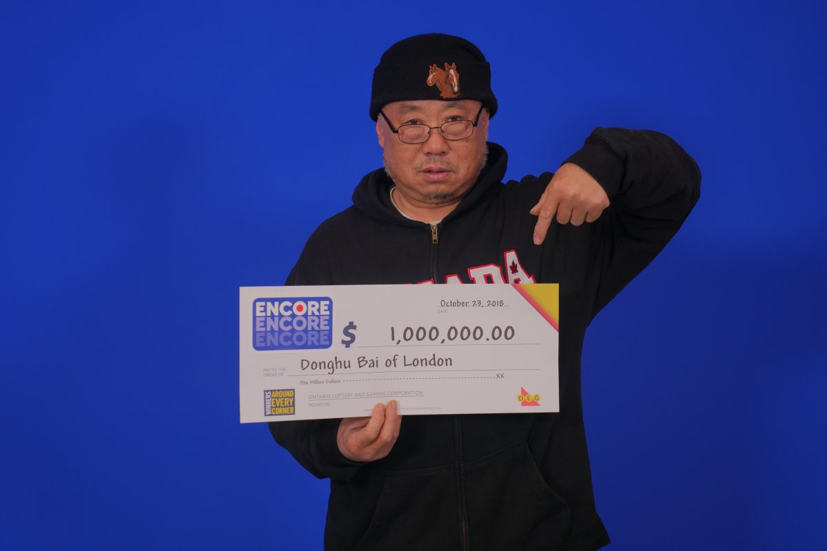 Londoner Donghu Bai won $1-million with ENCORE in the Oct. 13 LOTTO 649 draw.