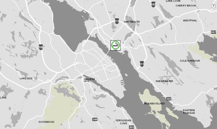 As of Friday at 7:30 p.m., only one designated smoking area was listed on the Halifax Regional Municipality online map. 