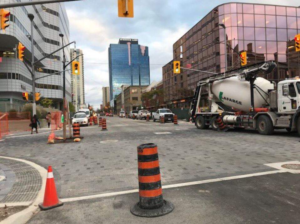 The intersection of Talbot and Dundas reopened to north and southbound traffic on October 17, 2018.