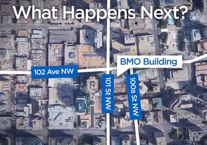 Now that the former site of BMO in downtown Edmonton is sitting empty, a city committee is set to hear about a proposal to build a 50-storey mixed-use tower on the prime piece of real estate.