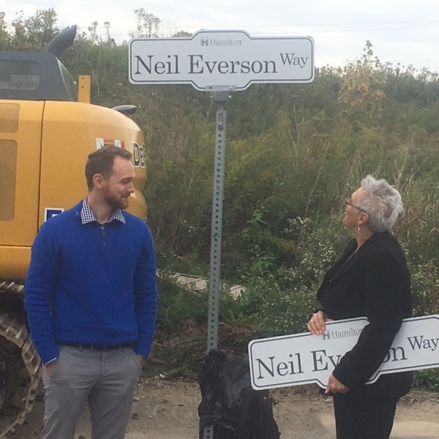 Neil Everson's family was on hand Friday morning as the city recognized his role in the development of Ancaster Industrial Park.